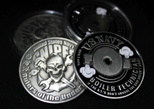 Navy Snipes B.T. Boiler Tech Challenge Coin